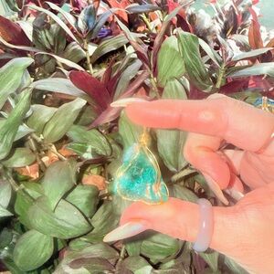 Dioptase wrapped in gold